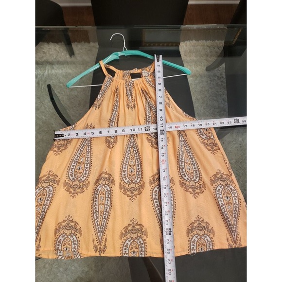 Lucky Brand Women's Peach 100% Rayon Round Neck Sleeveless Top Blouse Size L - Picture 12 of 13